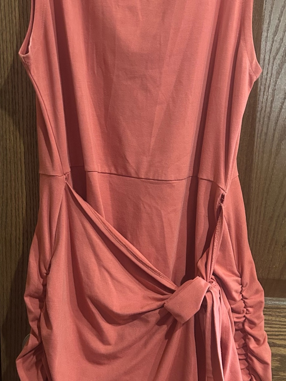 Sleeveless Coral Knot Front Dress